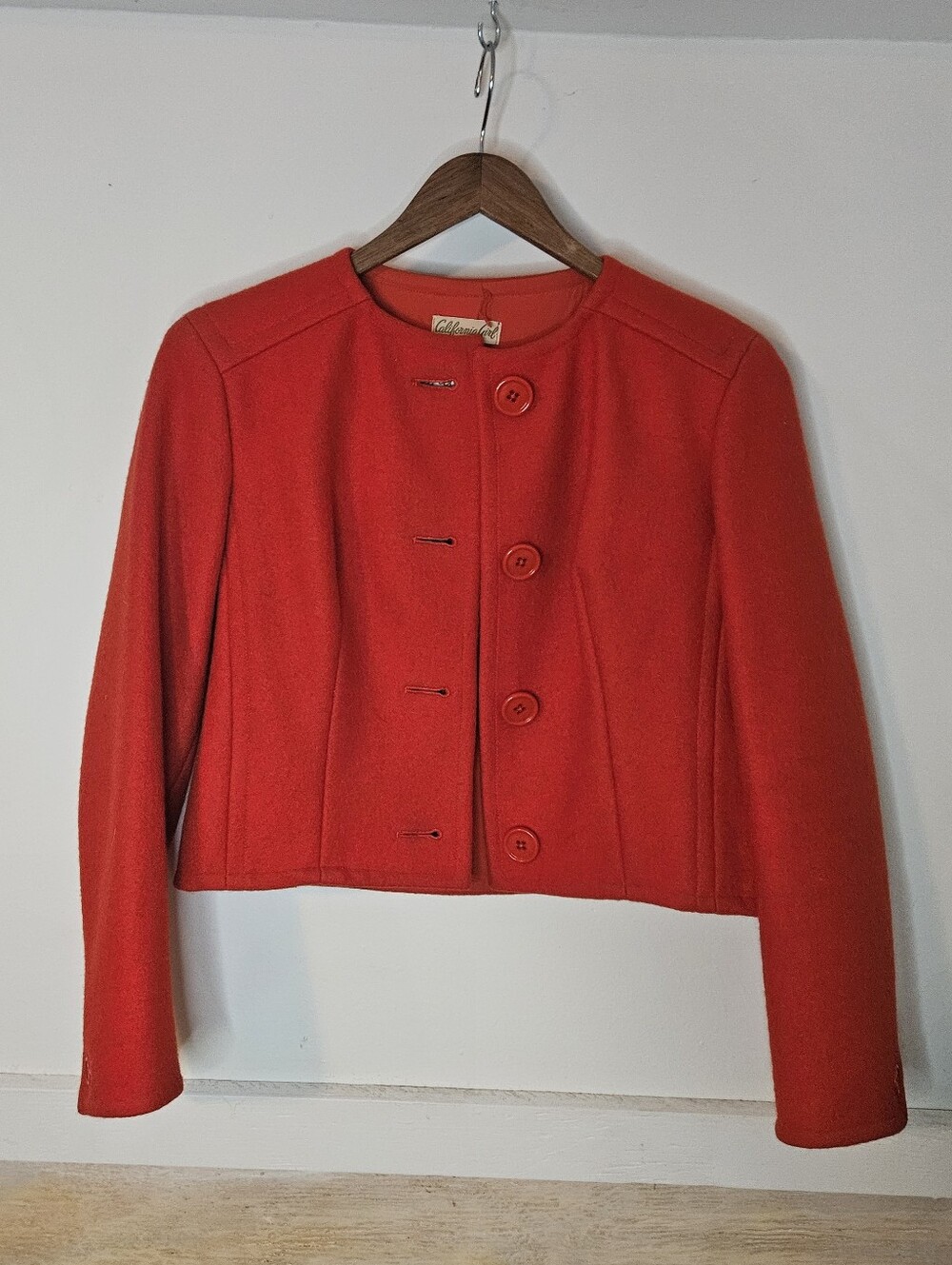 Lord & Taylor cropped vintage lux felt jacket vintage fall jacket collarless